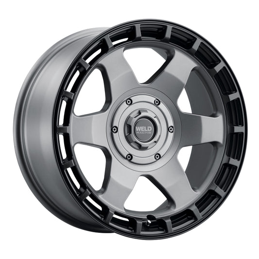 Weld Off-Road Ridge 20x9 - 8x170 BP - ET0 - 125.1mm CB - Satin Gunmetal Wheel (Black Ring)
