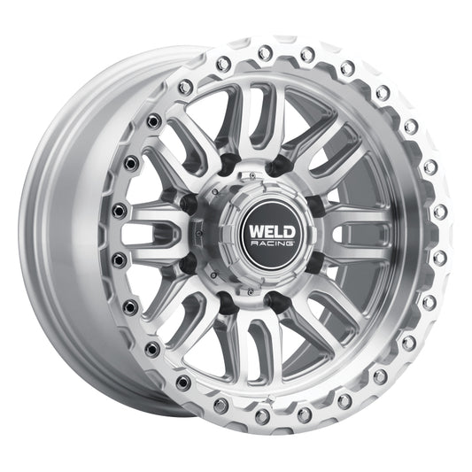 Weld Off-Road Swift 17x9in - 5x114.3 / 5x127 BP - ET-12 78.1mm CB Gloss Silver Machined Wheel & Ring