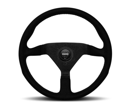 Momo Prototipo Steering Wheel 350 mm - Black Leather/Wht Stitch/Brushed Spokes