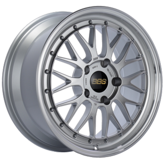 BBS LM 18x10 5x114.3 ET20 Diamond Silver Center Diamond Cut Lip Wheel - 82mm PFS/Clip Required