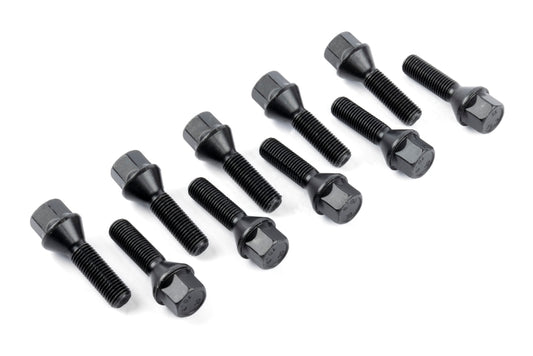 Dinan Lug Bolts - Cone Seat - M12x1.5 - 39mm - Black (Set of 10)